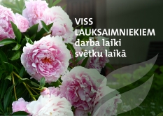 VISS LAUKSAIMNIEKIEM DARBA LAIKI SVĒTKU LAIKĀ